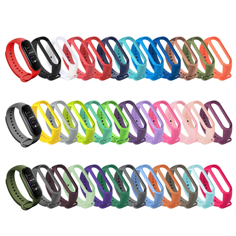 

BOORUI 2021 NEW silicone mi band 6 strap colorful TPU watch bands for xiaomi mi band strap, 33 colors optional