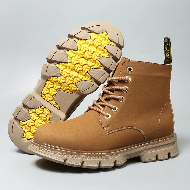 

New Style Factory Wear Resistant Outdoor Casual Boots Top Quality Leather Martin Boots Men, Optional