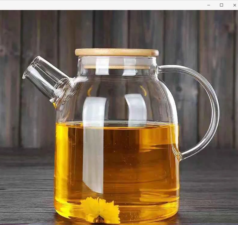 

Chinese Clear High Borosilicate Glass tea pot Heat Resistant Pyrex Water Tea Infuser big size Glass Cup Pot with Bamboo Lid