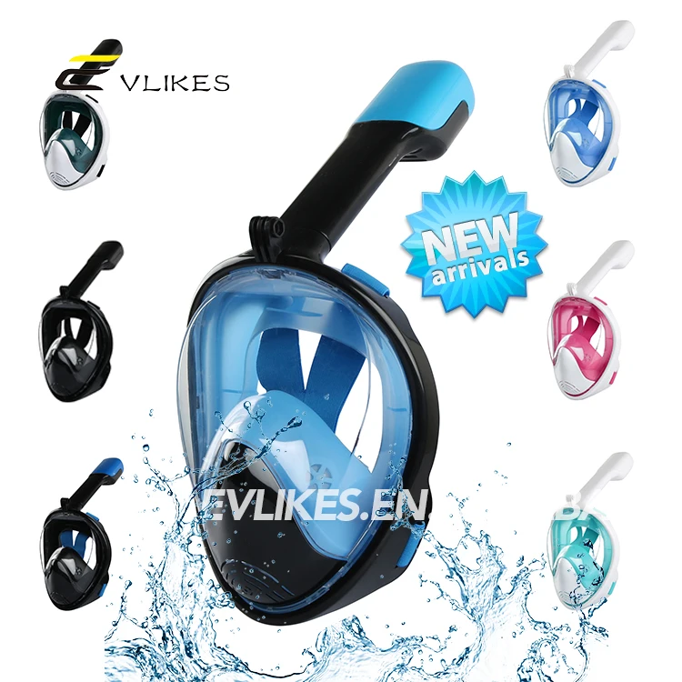 Full Face Snorkel Swimming Mask for Adult and Kids 180 Panoramic View Anti-Fog Anti-Leak Breathe for Free Diving