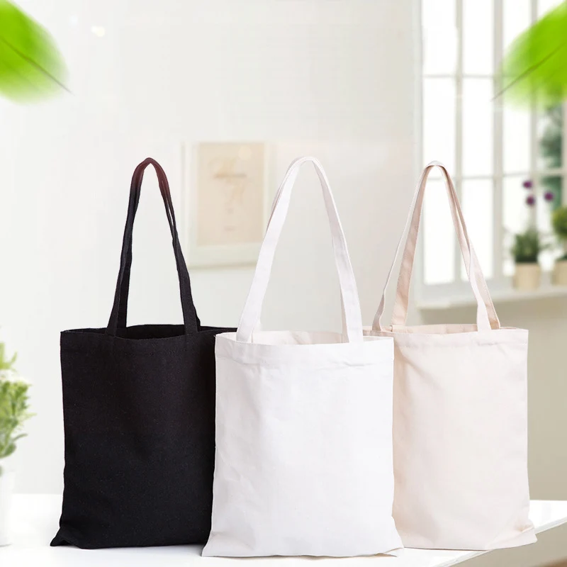 
Custom Logo Eco-friendly Large Capacity Portable Reusable Shopping Bags Blank 100% Cotton Canvas Tote Bag 