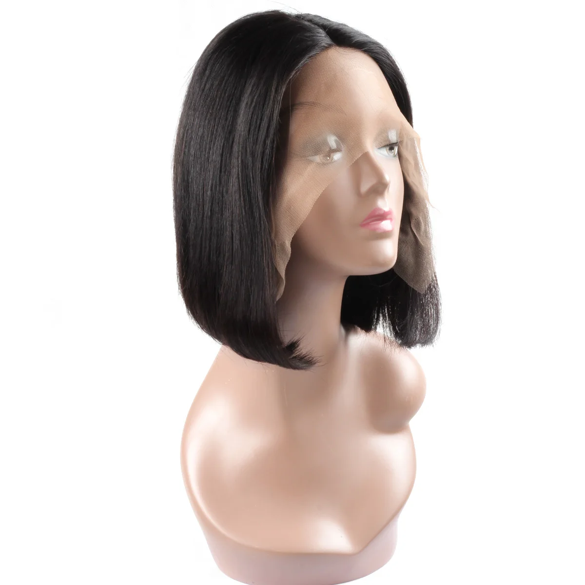 

Cheap Raw Brazilian Virgin 100% Human Hair Short Bob Frontal Wigs HD Full Lace Front Wig Transparent Lace Wig For 13*4bob