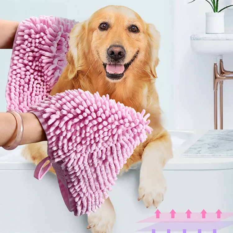 

Soft Ultra Absorbent Microfiber Pet Bath Towel For Small Medium Dog Pets Dog Towel Hand Pockets Fast Drying