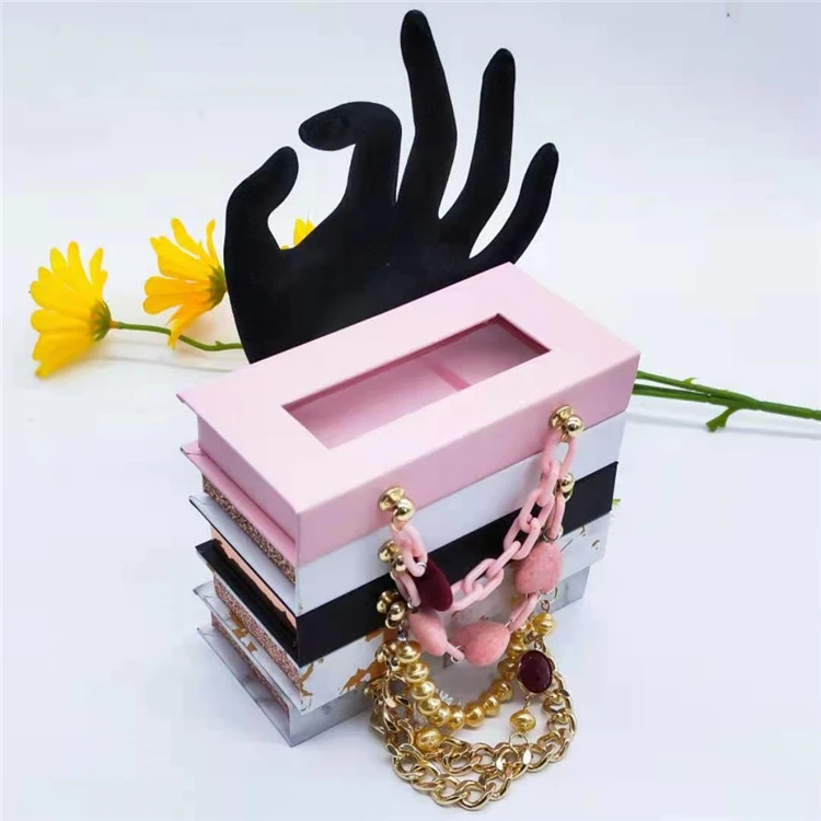 

empty false eyelashes box with chains and windows hot selling rectangle marble black lash box, Like pic or customized