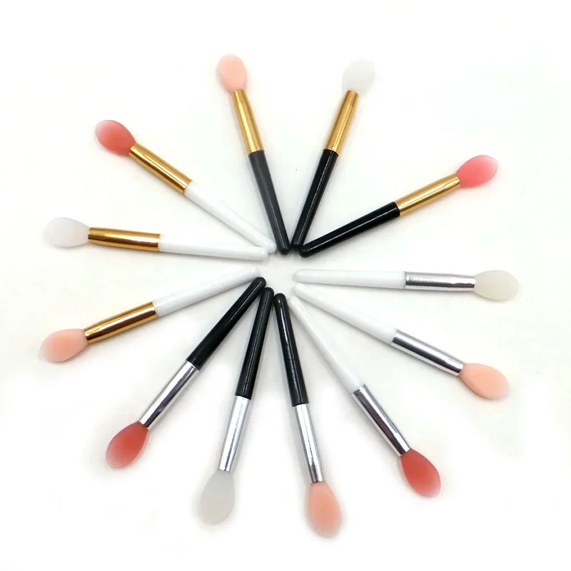 

Single Mini Small Soft Silicone Lip Brush Cosmetic Disposable Lip Oil Mask Cream Balm Tool Stick Cute Gold Bling Short Handle