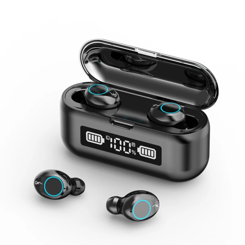 

IPX8 Waterproof F9-45 TWS BT 5.1 Earbuds Earphones Digital LCD LED Display Wireless Noise Cancelling Headset Headphones