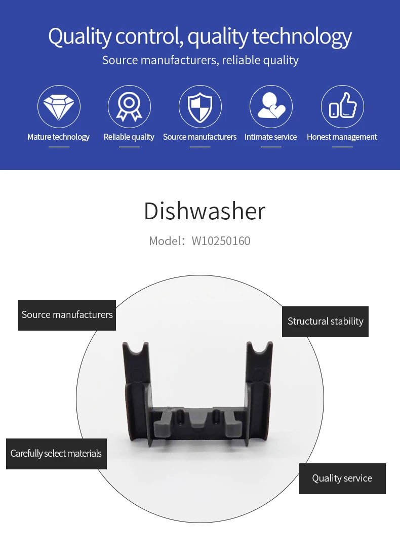 Dishwasher Spare Parts W10250160 Dishwasher Rack Adjuster Clip For