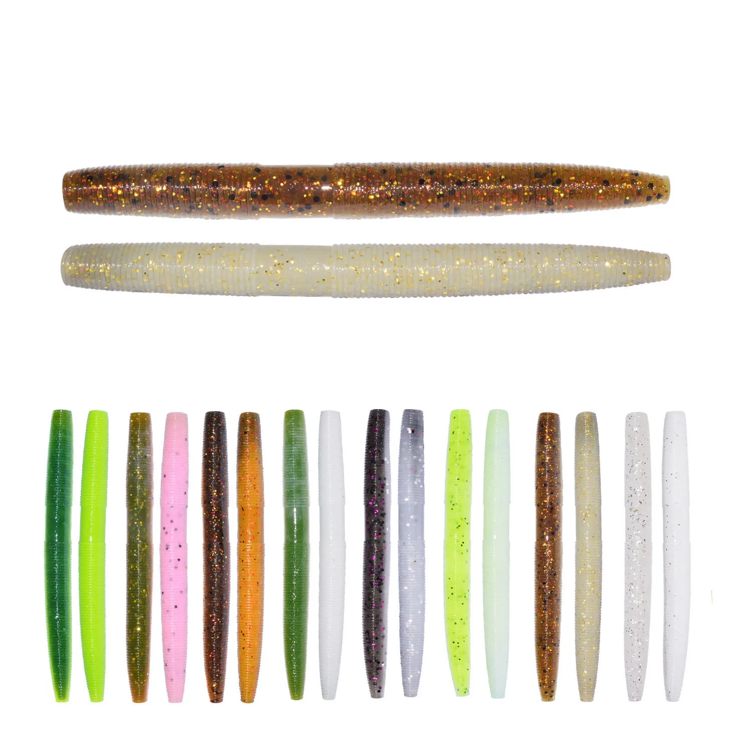 

Worm Fishing Worm Lures 100mm 6.5g 8pcs Soft Bait Carp Fishing Soft Fishing Lure Trout Bait, 8 colors