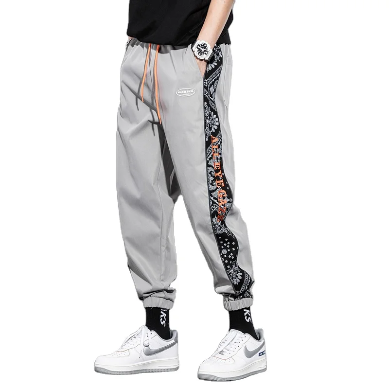 

OEM printing sweatpants Customized Men fleece elastic leg opening jogger