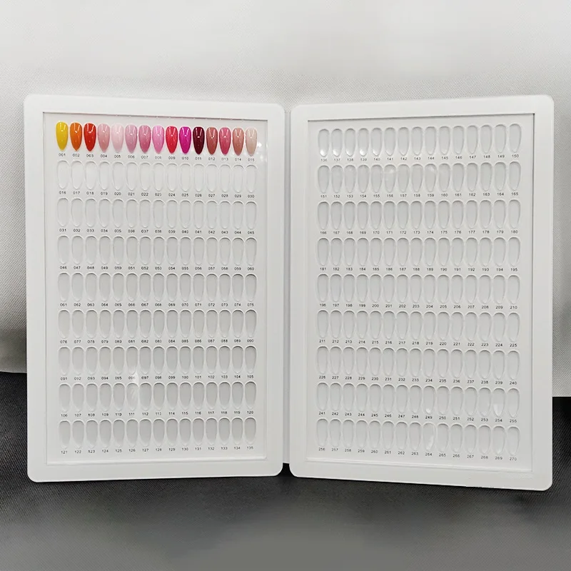 

S1383 New Embedded 270 Colors nail Books Manicure Display Card Chart Polish Color Nail Gel Display book For Nail Salon