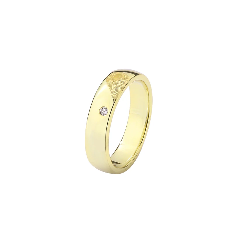 

Chic men women jewelry gold plated 925 sterling silver fingerprint zircon couple rings, 18k gold plated/ rhodium plated