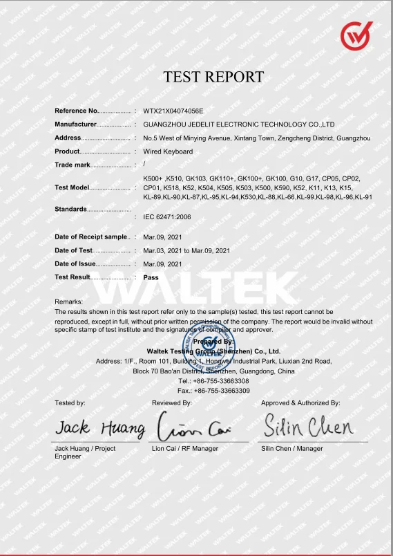 Guangzhou Jedel Electronic Technology Co Ltd Keyboard Mouse