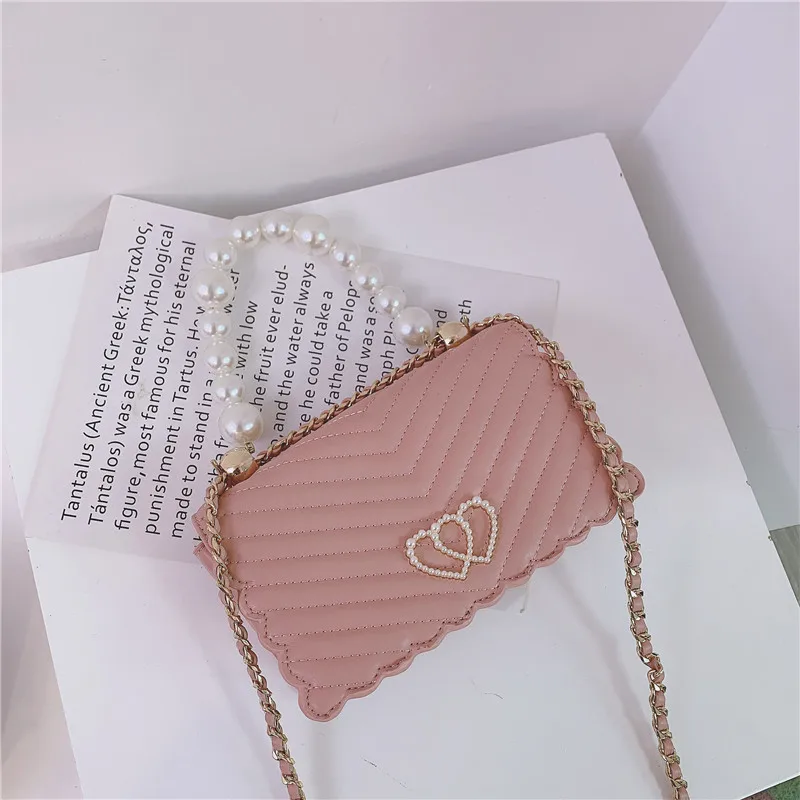 

unique square pu leather sling crossbody bags ladies pearl purse fashion trendy small phone single shoulder bag for women