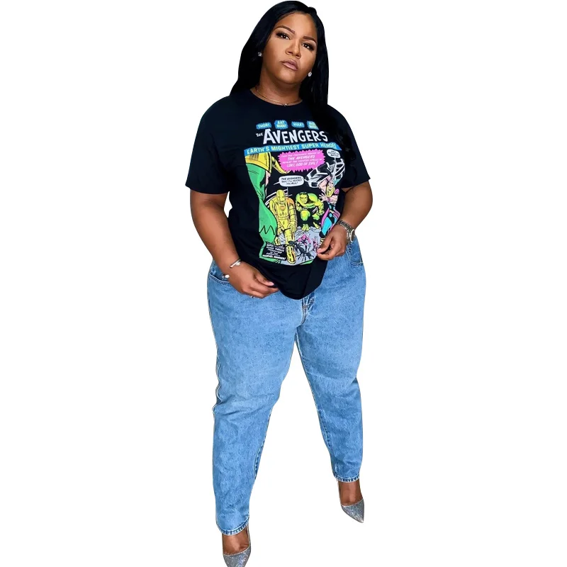 

Spring Summer Fashion Oversize Striped Neck Cotton Lady T Shirt Women Casual Short OEM Custom Print Rhinestone Embroider, Customized