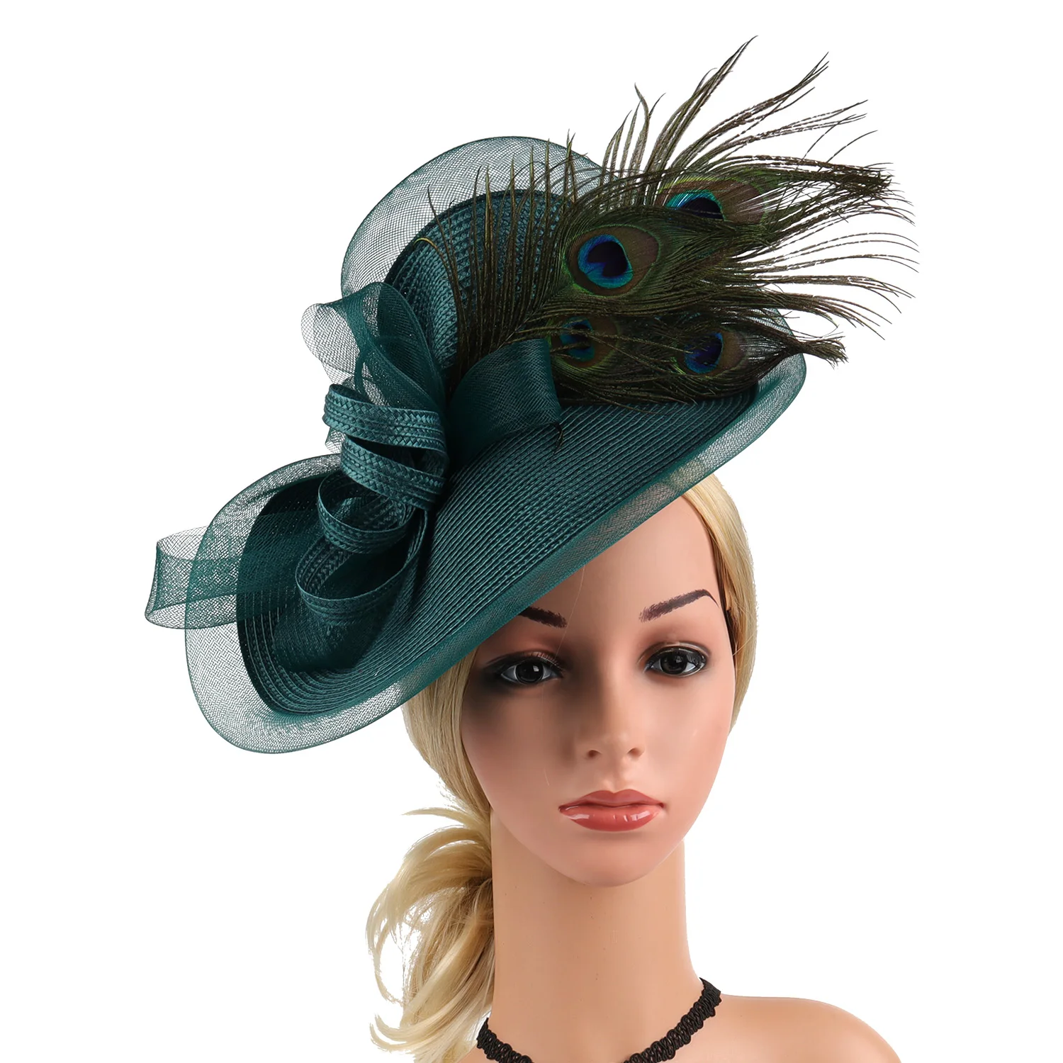 

Newest Premium Fascinator Kentucky Derby Hat Fashion Straw Wedding Photography Hat for Women Ladies