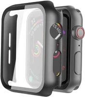 

For Apple Watch Protective Case PC and Glass case cover for Series 5/4/3/2/1 and size 44 42 40 38 mm