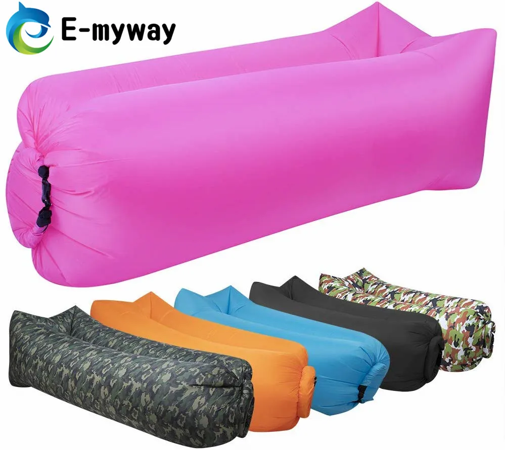 laybag Nylon 210T Fabric Sleeping Bag Air Camping Sofa Portable Beach Bed Lazy bag Fast Inflatable