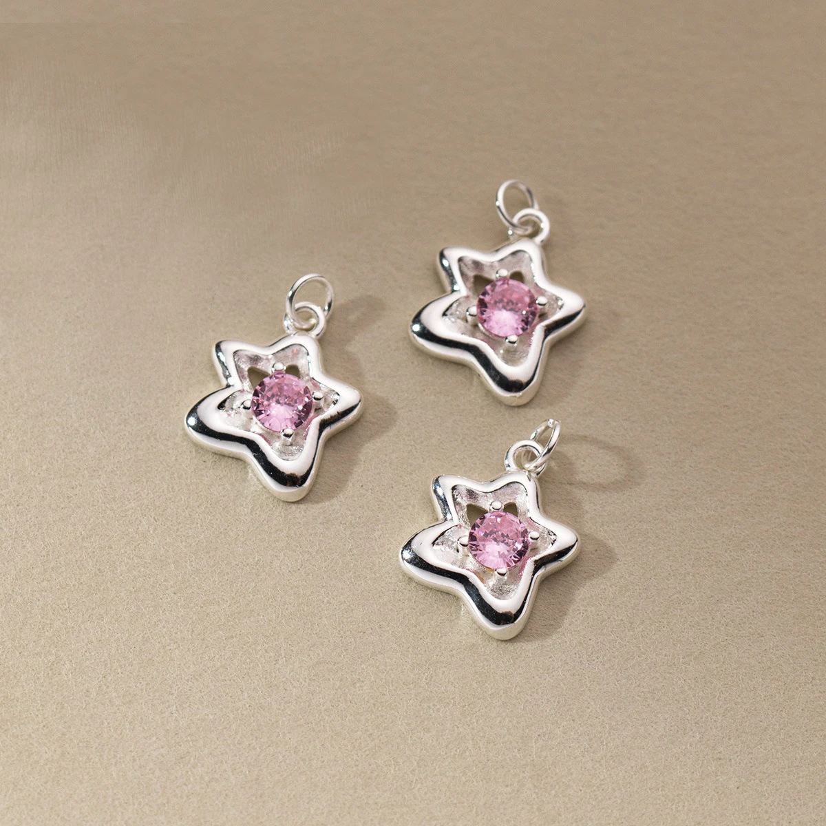 

S925 Plated Encaje Little Star Zircon Charm Jewelry accessories