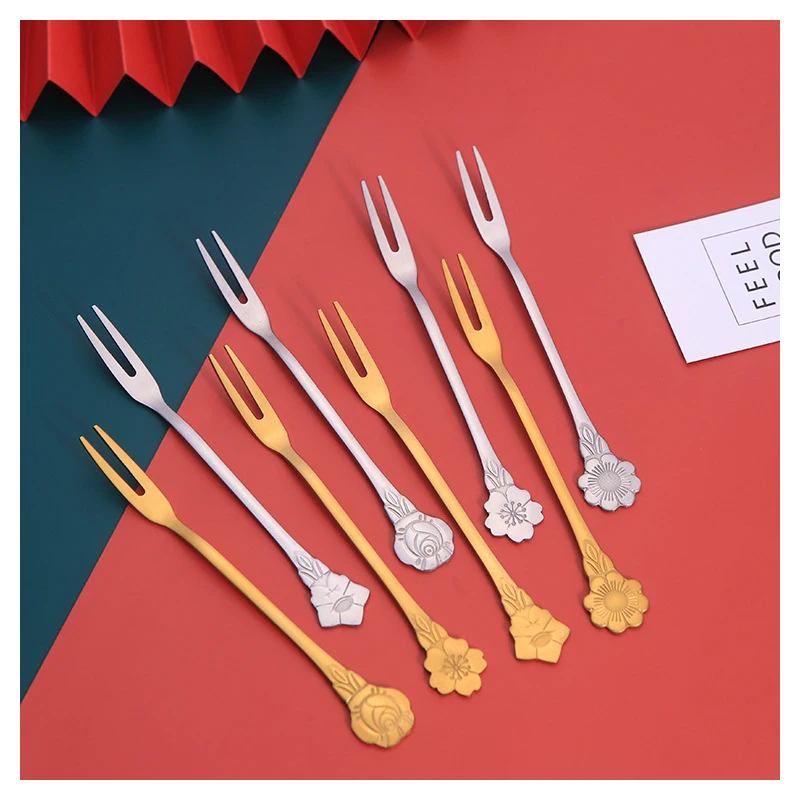 

Stainless steel leaf spoon tea spoon fork Nordic style leaf coffee spoon