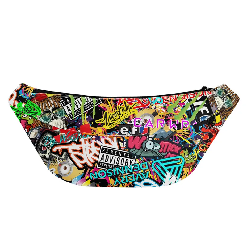 

Graffiti Print Polo Waist Box Bag Women Hiking Riding Camping Waist Bag Backbag Dry Bag Fanny Pack