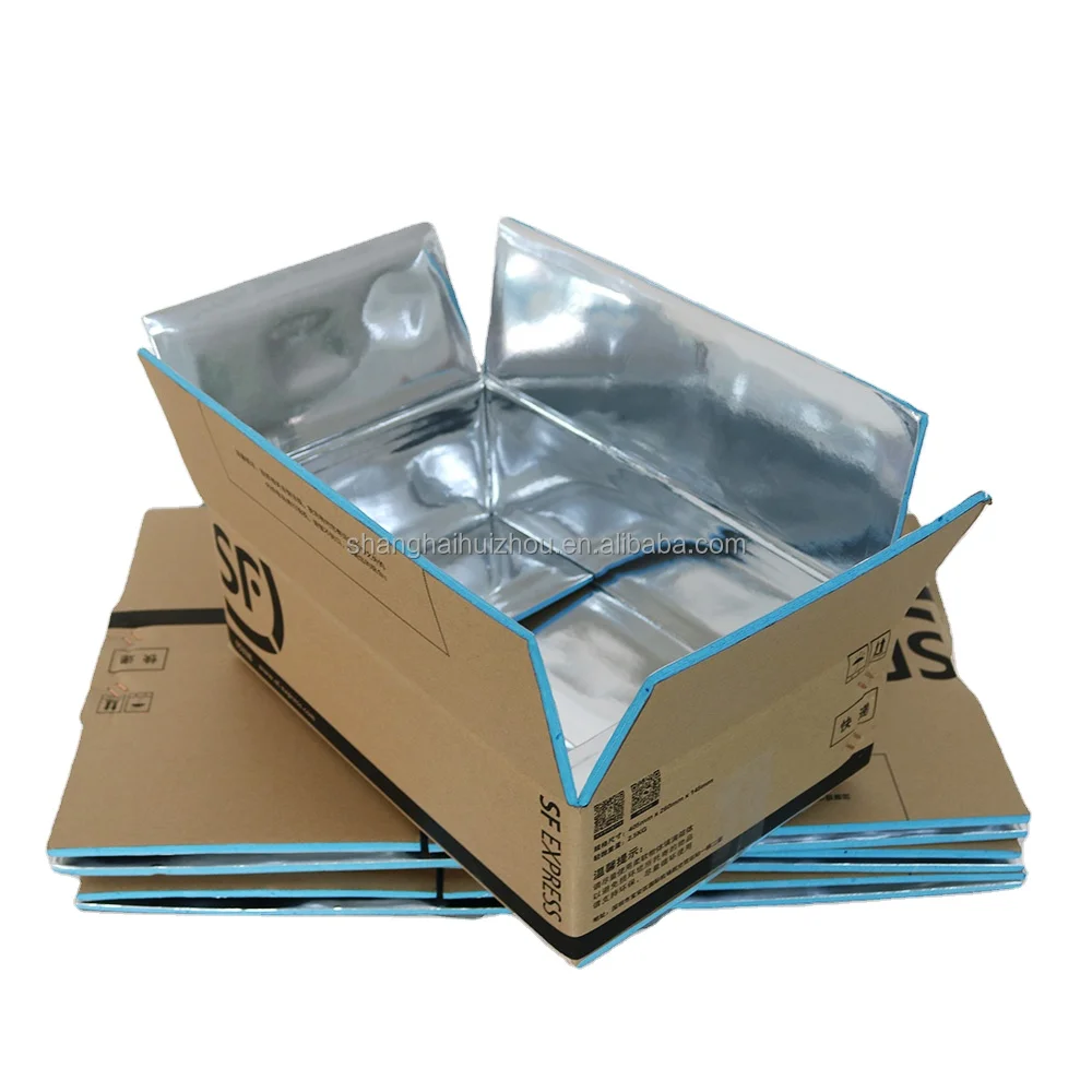 

new packaging corrugated carton box wtih insulated aluminum foil foam for cold food storage, Kraft/white/colorful