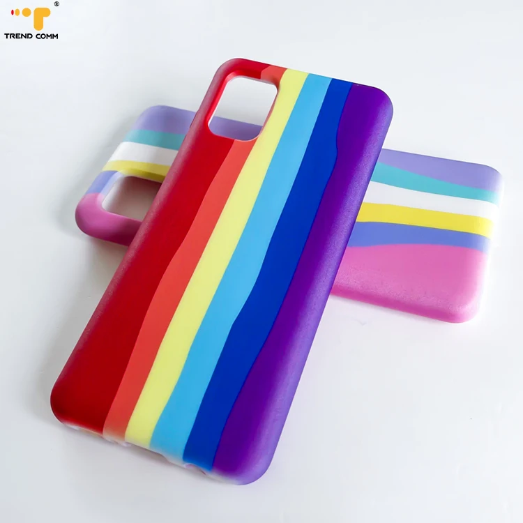 

Stylish Gradient Rainbow Color Customized Printing Silicon Lid Cover Stretch For iPhone 12 pro Max