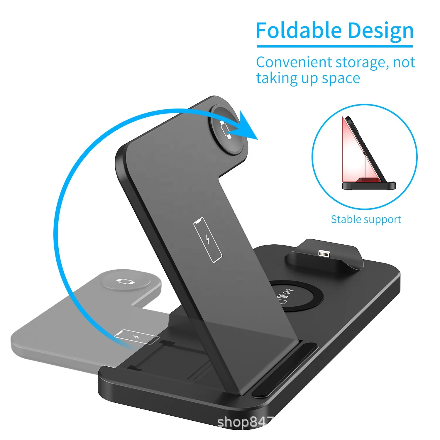 

2022 new arrivals strong wireless charger Fast Charger Wireless Charging Multi Docking Station 4 in 1 wireless charger