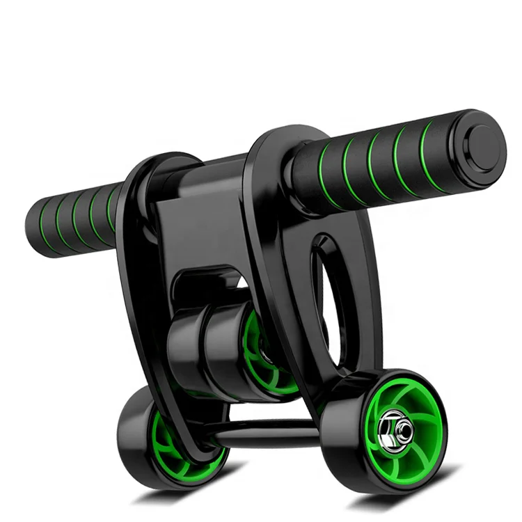 

New Design fitness double wheel 3 wheel roller ab, Green