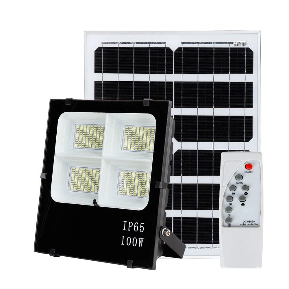 Modern Low Minimum Order Quantity 100w Led Solar Flood Light Outdoor Outside