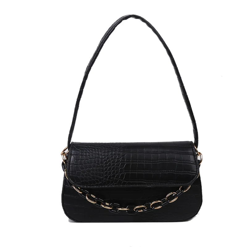 

2021 new single shoulder underarm bag milk Brown fashion bag advanced sense chain pu hand bag, Customizable