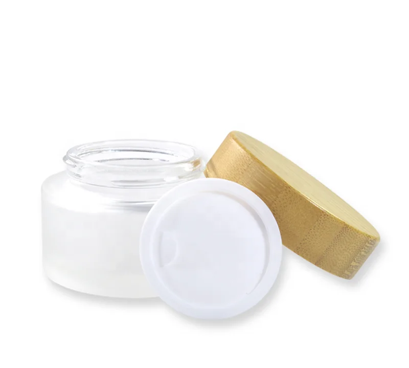 

5g/10g/15g/20g/25g/30g/50g/60g/100g Cosmetic Container Frosted Glass Jars with Lid for Skincare