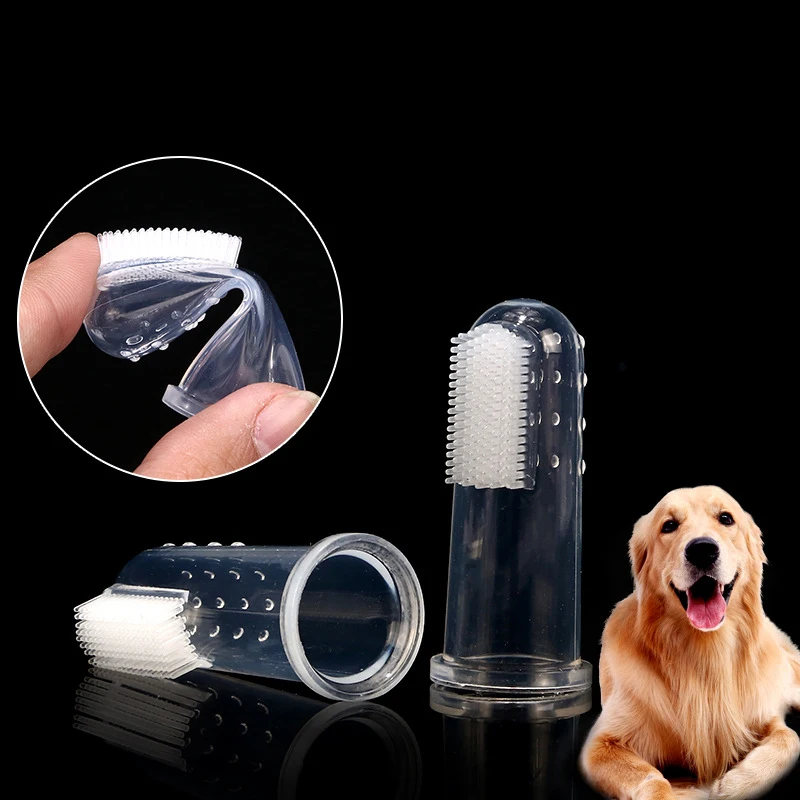 

Hot Selling Pet Finger Toothbrush Teeth Care Dog Brush for Puppy Small Dog Cat Cleaning Supplies, Transparent