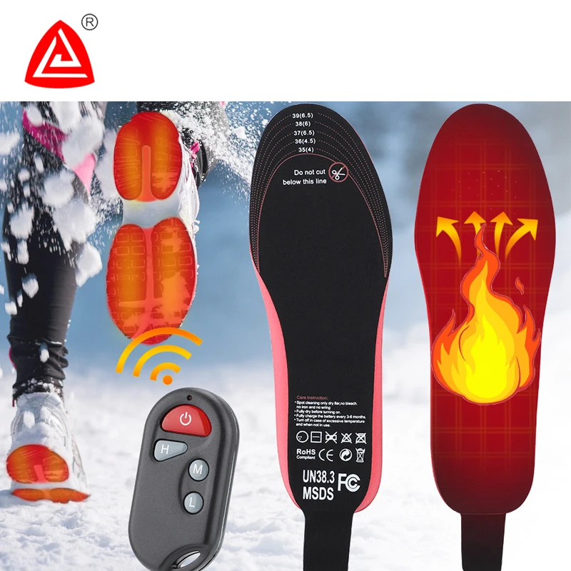 

Winter Skiing Warm Carbon Fiber Insole USB Charging Heated Insoles For Shoes Electricity Heated Insoles