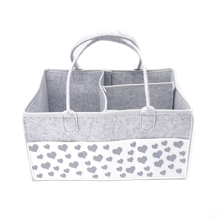 

2021 Hot Sell High Quality Baby Diaper Caddy Felt Nappy Bag for Mommy, Gray or customized