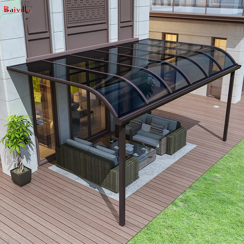 

Prefabricated Garden Large Shed Modern Aluminum Polycarbonate Patio Cover, Customized color