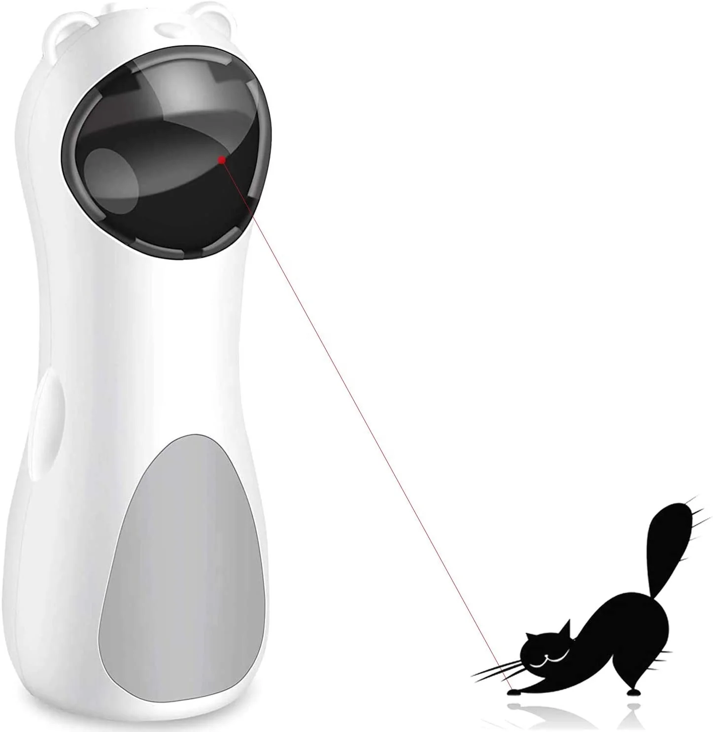 

Interactive Pet Cat Laser Toys Rechargeable Cat Red Dot Kitten Cat Toy Laser Pointer Automatic, White