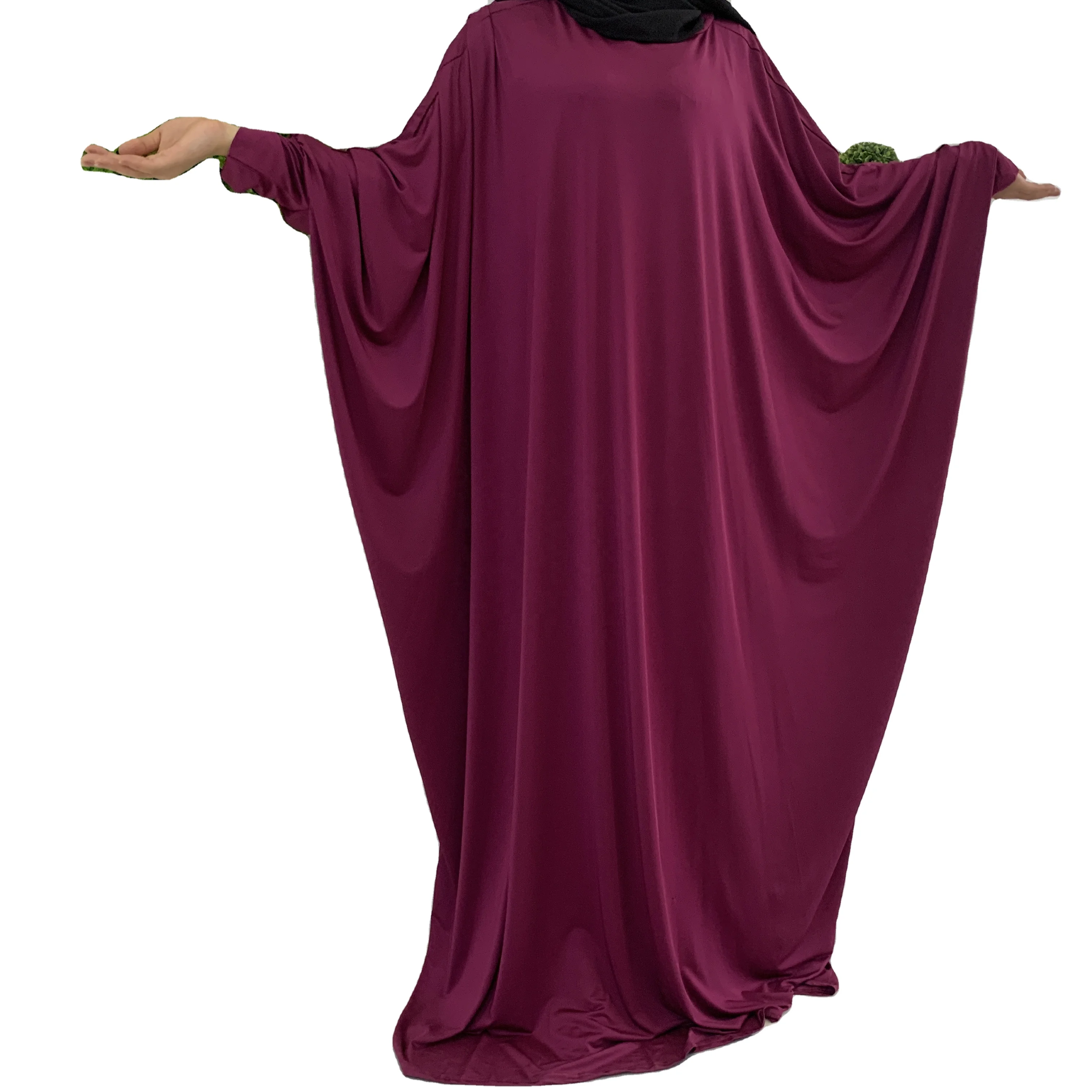 

Plus Size 2021 Muslim Long Maxi Dress Long Sleeve Abaya Women Muslim Dress Islamic Clothing, Solid as shown
