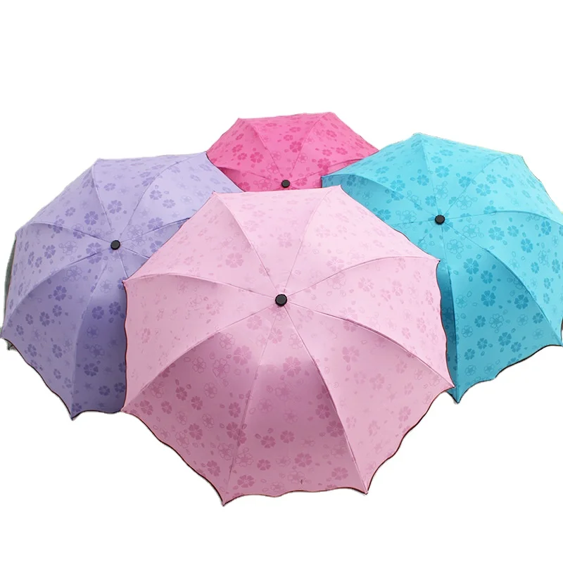 

High quality Portable folding meets water blossom umbrella Outdoor vinyl 8K sunscreen umbrella