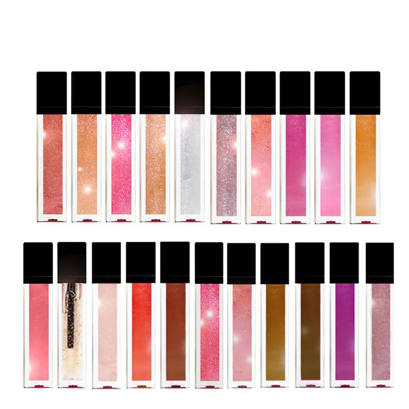 

explosion pearlescent lip gloss 21 color non stick cup waterproof lip gloss metal no logo spot