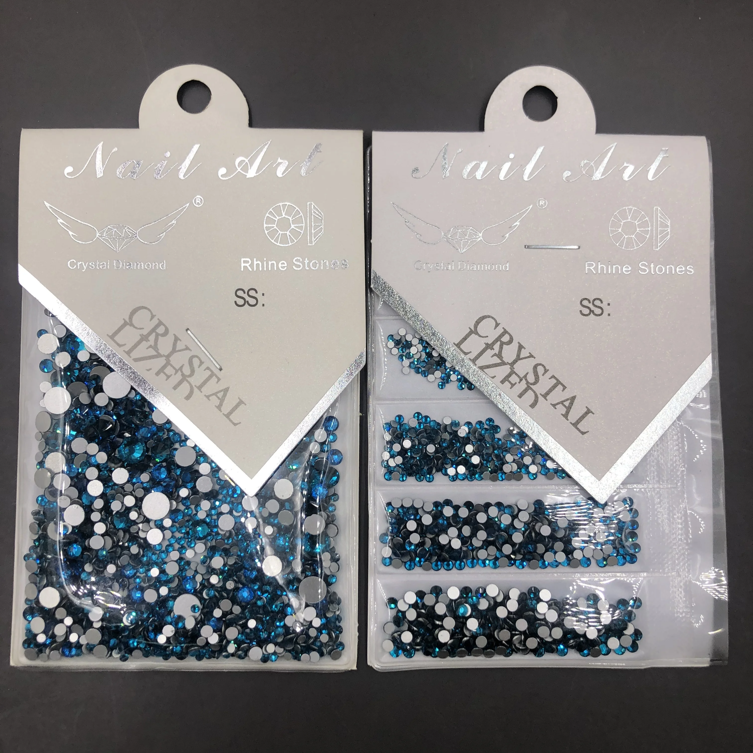 

C&Y Rhinestone Wholesale Non Hotfix Rhinestones Glass Gems for Decoration Big Nails Diamond Peacock Blue Crystal