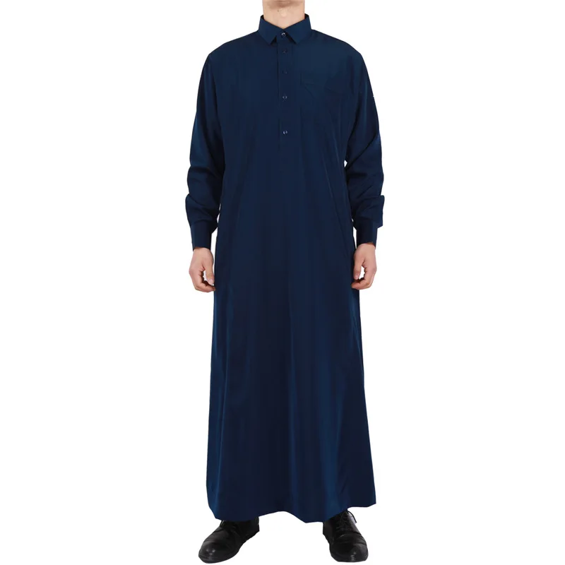 

Arabian islamic clothing men abaya muslim Saudi style shirt collar elegant islamic clothing muslim abaya, 6colors