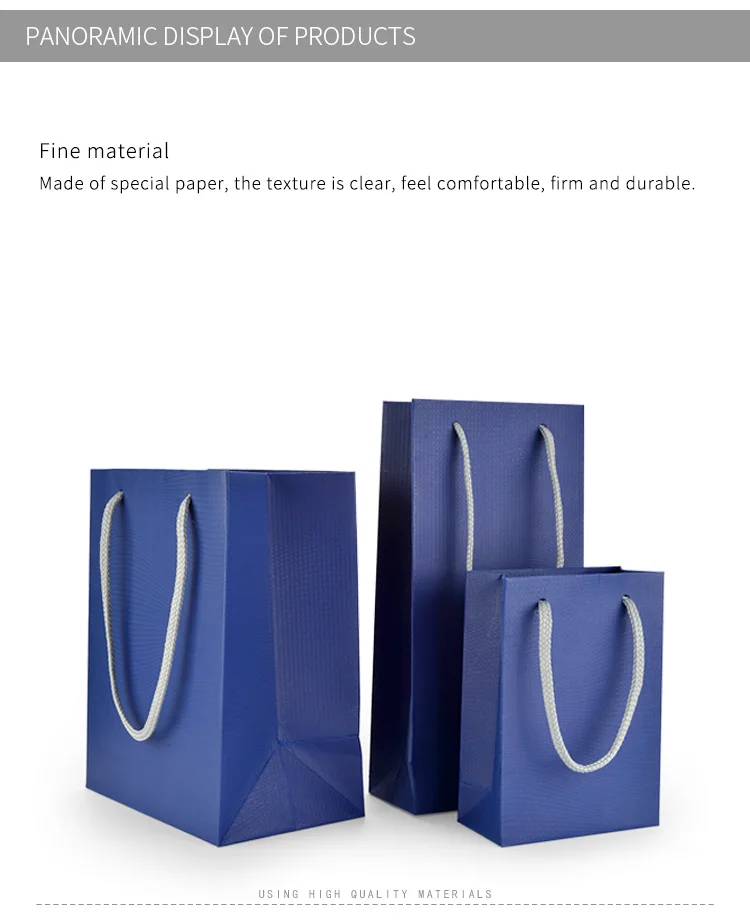 Custom Made Paper Gift Bags Rope Handle Shopping Paper Packaging Bag with Foil Logo