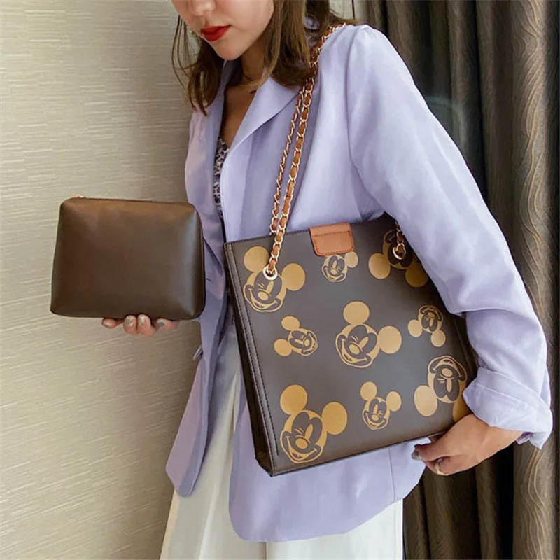 

cheap price Mickey Cartoon large chain bag 2021 Summer new women's fashion fresh tote practical big bag