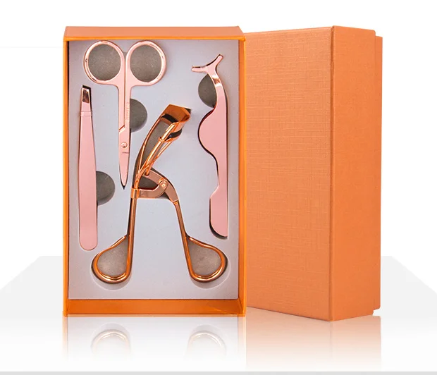 

Lash Applicator Eyebrow Scissors 4 in 1 Rose Gold Eyelash Curlers Makeup Tool Eyelashes, 5 colors