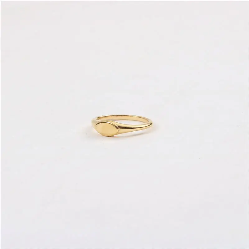 

Women 18K Plain Gold Rings Stainless Steel Trendy Simple Gold Plated Jewelry