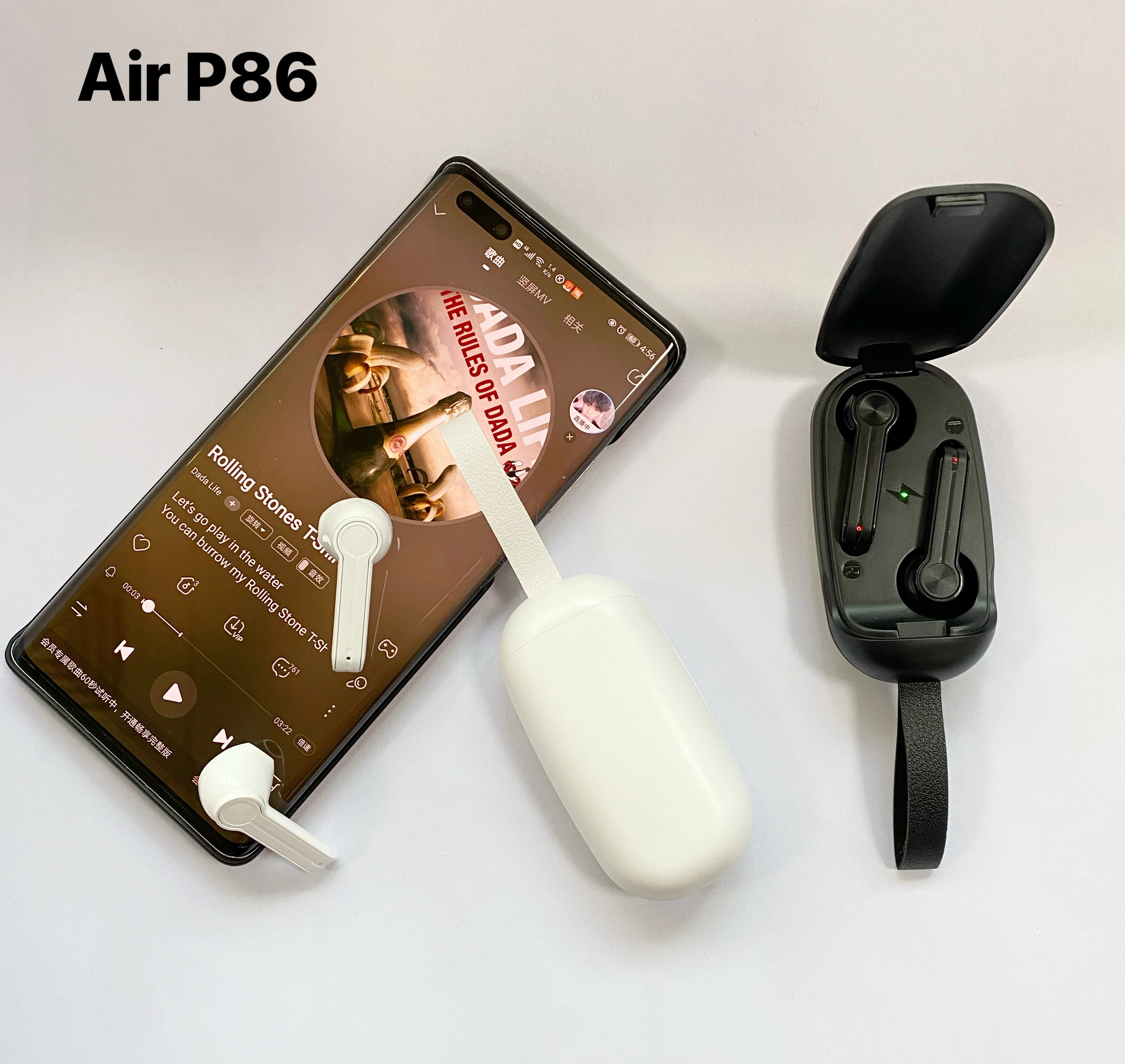 

P86 touch control wireless earbuds with Strap Holder Anti Slip Headset f9 m9