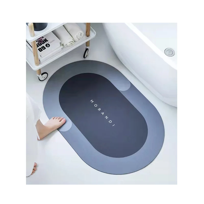 

ODM OEM Oval absorbent mat Bathroom floor mat toilet floor mat toilet bathroom carpet Diatomite soft Non-slip, Chocolate,dark gray,sky blue,white