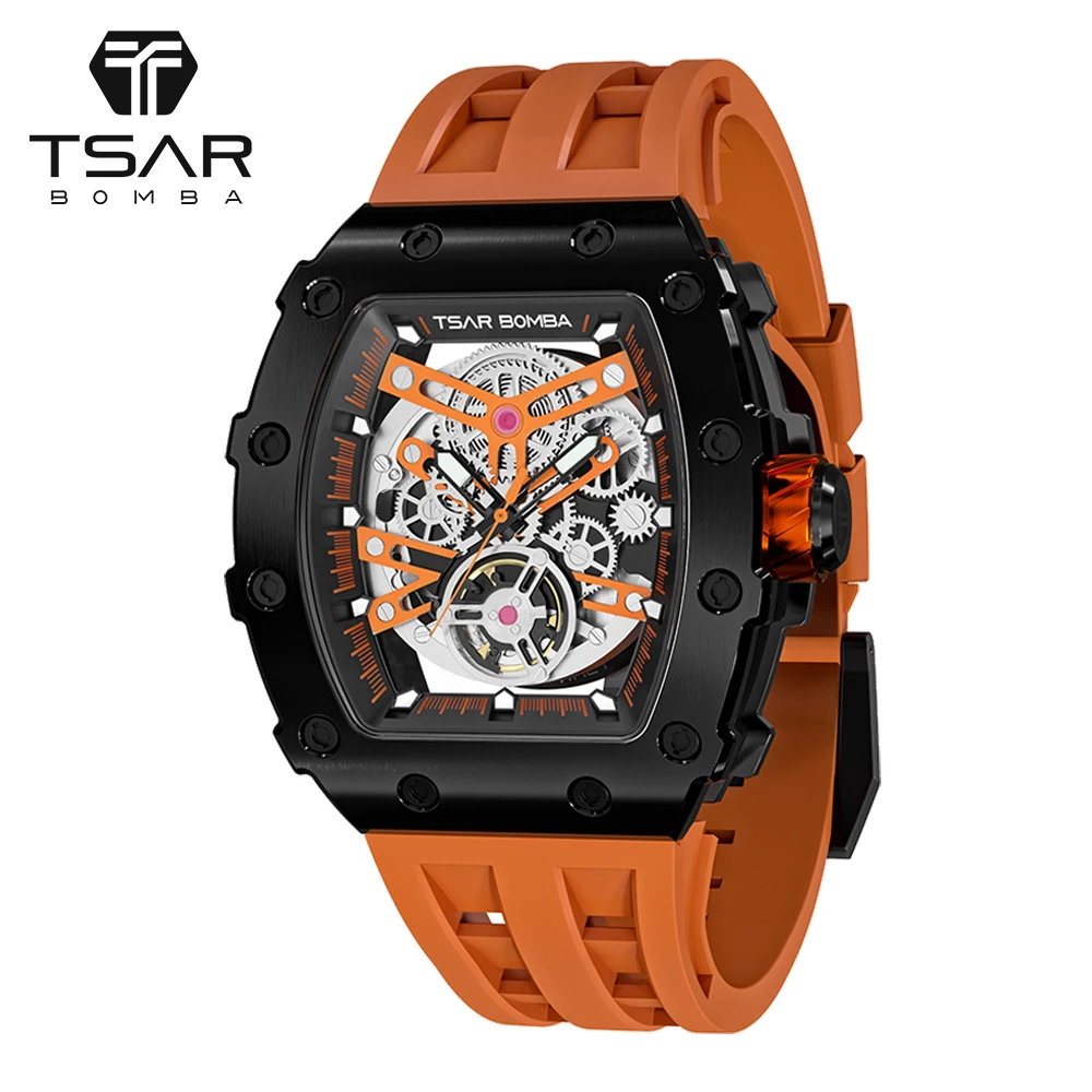 

Wholesale Luxury Brand Men's Stainless Steel Skeleton Automatic Mechanical Watches