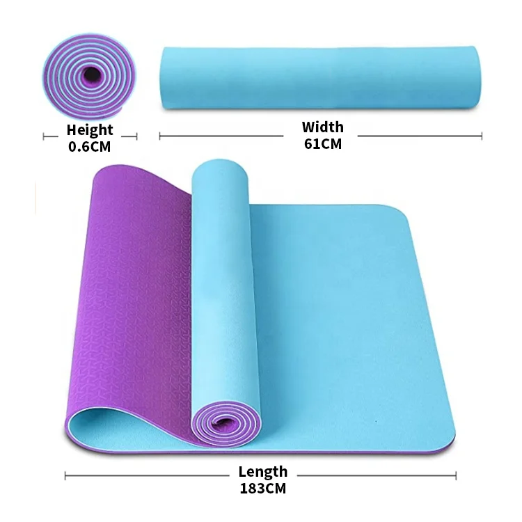 

Double color Customized lengthened TPE eco-friendly yoga mat, Customized color