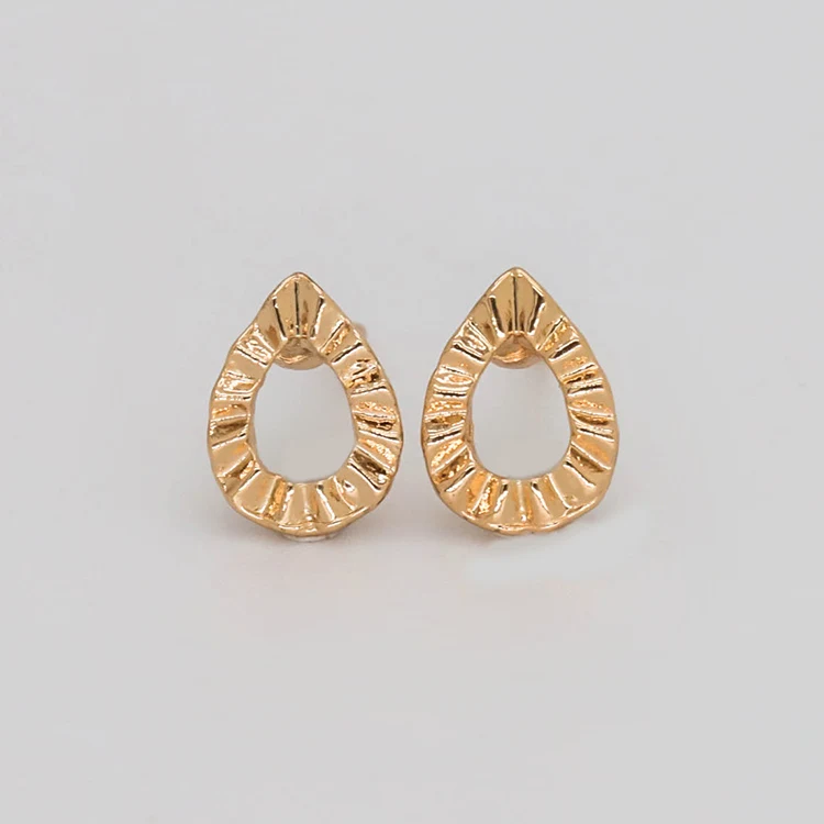 

Wholesale bulk raindrops teardrop water droplets hollow mini classic earring gold plated wedding earrings
